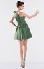 ColsBM Kailani Hedge Green Cute A-line Asymmetric Neckline Half Backless Short Ruching Bridesmaid Dresses