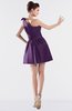 ColsBM Kailani Imperial Purple Cute A-line Asymmetric Neckline Half Backless Short Ruching Bridesmaid Dresses