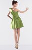 ColsBM Kailani Leaf Green Cute A-line Asymmetric Neckline Half Backless Short Ruching Bridesmaid Dresses