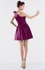 ColsBM Kailani Magenta Purple Cute A-line Asymmetric Neckline Half Backless Short Ruching Bridesmaid Dresses