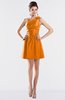ColsBM Kailani Orange Cute A-line Asymmetric Neckline Half Backless Short Ruching Bridesmaid Dresses