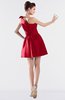 ColsBM Kailani Red Cute A-line Asymmetric Neckline Half Backless Short Ruching Bridesmaid Dresses