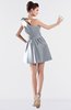 ColsBM Kailani Silver Cute A-line Asymmetric Neckline Half Backless Short Ruching Bridesmaid Dresses