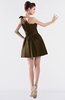 ColsBM Kailani Slate Black Cute A-line Asymmetric Neckline Half Backless Short Ruching Bridesmaid Dresses