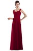 ColsBM Alena Dark Red Simple A-line Sleeveless Chiffon Floor Length Pleated Evening Dresses