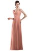 ColsBM Alena Peach Simple A-line Sleeveless Chiffon Floor Length Pleated Evening Dresses