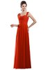 ColsBM Alena Tangerine Tango Simple A-line Sleeveless Chiffon Floor Length Pleated Evening Dresses