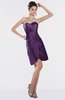 ColsBM Edith Imperial Purple Elegant Sweetheart Sleeveless Zipper Short Ruching Bridesmaid Dresses