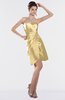 ColsBM Edith Light Yellow Elegant Sweetheart Sleeveless Zipper Short Ruching Bridesmaid Dresses