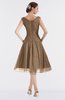 ColsBM Alissa Bronze Brown Cute A-line Sleeveless Knee Length Ruching Bridesmaid Dresses