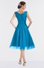 ColsBM Alissa Cornflower Blue Cute A-line Sleeveless Knee Length Ruching Bridesmaid Dresses