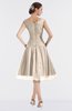 ColsBM Alissa Cream Tan Cute A-line Sleeveless Knee Length Ruching Bridesmaid Dresses