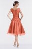 ColsBM Alissa Persimmon Orange Cute A-line Sleeveless Knee Length Ruching Bridesmaid Dresses