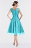 ColsBM Alissa Turquoise Cute A-line Sleeveless Knee Length Ruching Bridesmaid Dresses