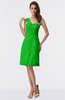 ColsBM Harmony Classic Green Cute Sheath One Shoulder Sleeveless Knee Length Little Black Dresses