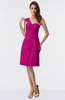 ColsBM Harmony Hot Pink Cute Sheath One Shoulder Sleeveless Knee Length Little Black Dresses