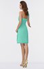ColsBM Harmony Mint Green Cute Sheath One Shoulder Sleeveless Knee Length Little Black Dresses