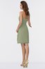 ColsBM Harmony Moss Green Cute Sheath One Shoulder Sleeveless Knee Length Little Black Dresses