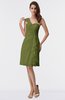 ColsBM Harmony Olive Green Cute Sheath One Shoulder Sleeveless Knee Length Little Black Dresses