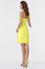 ColsBM Harmony Pale Yellow Cute Sheath One Shoulder Sleeveless Knee Length Little Black Dresses