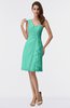 ColsBM Harmony Seafoam Green Cute Sheath One Shoulder Sleeveless Knee Length Little Black Dresses