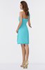 ColsBM Harmony Turquoise Cute Sheath One Shoulder Sleeveless Knee Length Little Black Dresses
