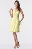 ColsBM Harmony Wax Yellow Cute Sheath One Shoulder Sleeveless Knee Length Little Black Dresses