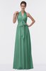 ColsBM Allie Beryl Green Modest A-line Backless Floor Length Pleated Bridesmaid Dresses