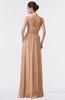 ColsBM Allie Burnt Orange Modest A-line Backless Floor Length Pleated Bridesmaid Dresses