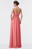ColsBM Allie Coral Modest A-line Backless Floor Length Pleated Bridesmaid Dresses