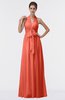 ColsBM Allie Fusion Coral Modest A-line Backless Floor Length Pleated Bridesmaid Dresses