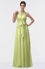 ColsBM Allie Lime Green Modest A-line Backless Floor Length Pleated Bridesmaid Dresses