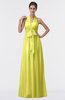 ColsBM Allie Pale Yellow Modest A-line Backless Floor Length Pleated Bridesmaid Dresses