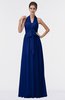 ColsBM Allie Sodalite Blue Modest A-line Backless Floor Length Pleated Bridesmaid Dresses