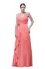 ColsBM Shirley Coral Elegant A-line Spaghetti Sleeveless Flower Prom Dresses