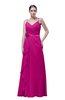 ColsBM Shirley Hot Pink Elegant A-line Spaghetti Sleeveless Flower Prom Dresses