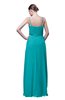 ColsBM Shirley Teal Elegant A-line Spaghetti Sleeveless Flower Prom Dresses