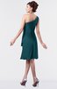 ColsBM Mallory Blue Green Cute One Shoulder Zipper Knee Length Rhinestone Plus Size Bridesmaid Dresses