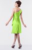 ColsBM Mallory Bright Green Cute One Shoulder Zipper Knee Length Rhinestone Plus Size Bridesmaid Dresses