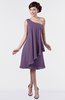 ColsBM Mallory Chinese Violet Cute One Shoulder Zipper Knee Length Rhinestone Plus Size Bridesmaid Dresses