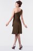 ColsBM Mallory Chocolate Brown Cute One Shoulder Zipper Knee Length Rhinestone Plus Size Bridesmaid Dresses