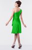 ColsBM Mallory Classic Green Cute One Shoulder Zipper Knee Length Rhinestone Plus Size Bridesmaid Dresses