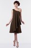 ColsBM Mallory Copper Cute One Shoulder Zipper Knee Length Rhinestone Plus Size Bridesmaid Dresses
