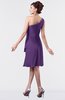 ColsBM Mallory Dark Purple Cute One Shoulder Zipper Knee Length Rhinestone Plus Size Bridesmaid Dresses