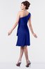 ColsBM Mallory Electric Blue Cute One Shoulder Zipper Knee Length Rhinestone Plus Size Bridesmaid Dresses