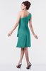 ColsBM Mallory Emerald Green Cute One Shoulder Zipper Knee Length Rhinestone Plus Size Bridesmaid Dresses