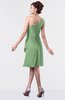 ColsBM Mallory Fair Green Cute One Shoulder Zipper Knee Length Rhinestone Plus Size Bridesmaid Dresses