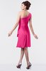 ColsBM Mallory Fandango Pink Cute One Shoulder Zipper Knee Length Rhinestone Plus Size Bridesmaid Dresses