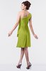 ColsBM Mallory Green Oasis Cute One Shoulder Zipper Knee Length Rhinestone Plus Size Bridesmaid Dresses