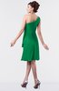 ColsBM Mallory Green Cute One Shoulder Zipper Knee Length Rhinestone Plus Size Bridesmaid Dresses